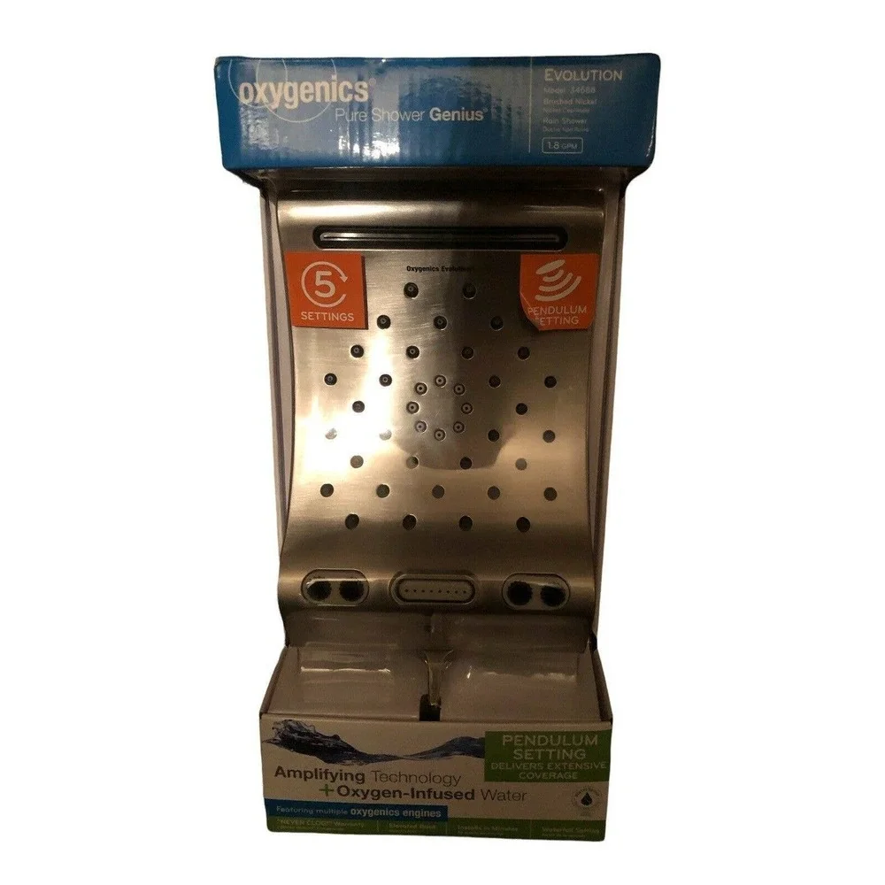 Oxygenics Pure‎ Evolution Rain Shower Head Genius Oxygen-Infused - NEW